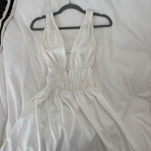 Princess Polly White Smocked Ruched Sundress